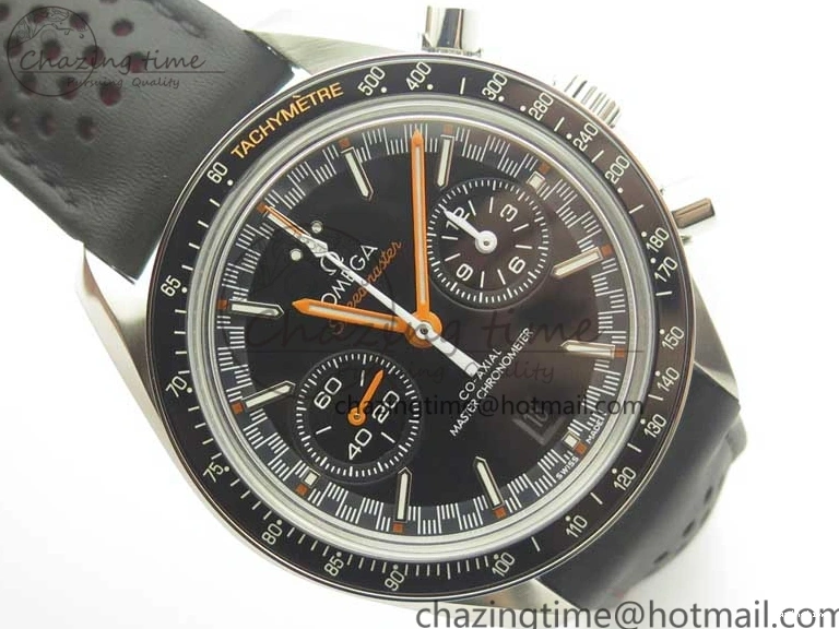 1224 Racing Master Chronometer OMF 1:1 Best Edition Black Dial Orange Hand on Black Leather Strap A Contemporary 7999
